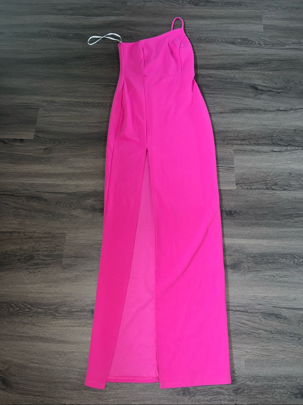 Lulu's Hot Pink One-Shoulder Maxi Dress